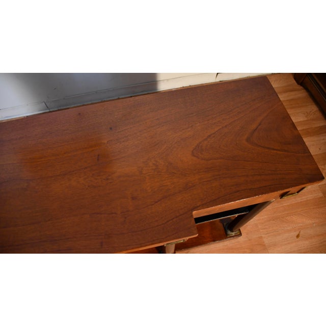 1920s Antique French Empire Flame Mahogany Mirror Back Console Table For Sale - Image 4 of 18