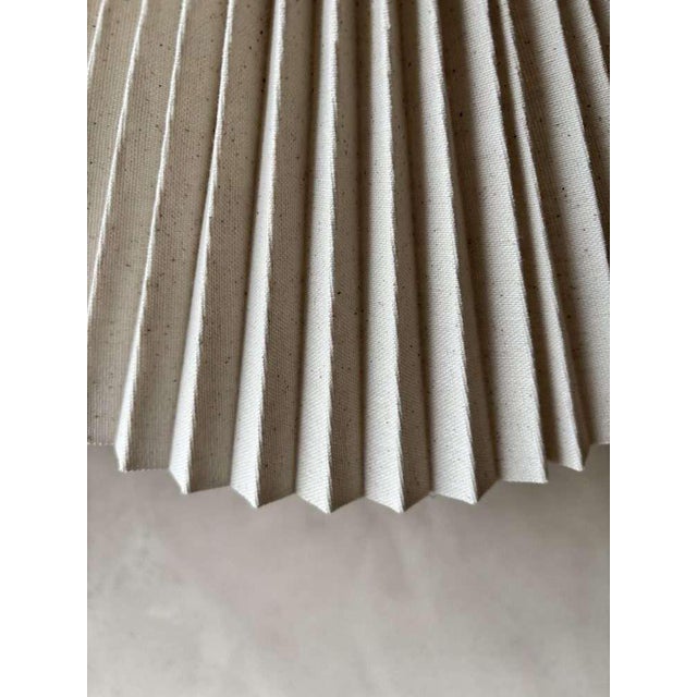 Brass Table Lamp with Pleated Shade, 1960s For Sale - Image 6 of 9