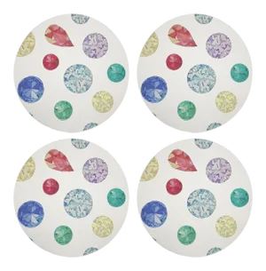 Jewel White, 16" Round Pebble Placemats, Set of 4