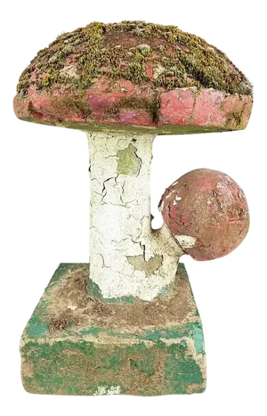Polychrome Cement Mushroom, 1970