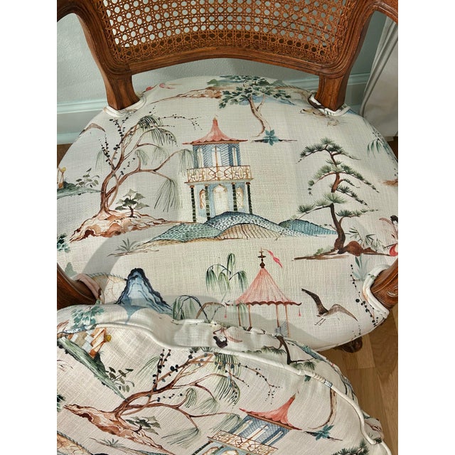 Brown Early 20th Century Louis XV French Style Fauteuil With Caned Back and Down Cushion For Sale - Image 8 of 12