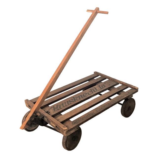 Antique Wooden Handcart by Gebrüder Eberhardt Ulm, 1920s For Sale