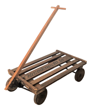 Antique Wooden Handcart by Gebrüder Eberhardt Ulm, 1920s