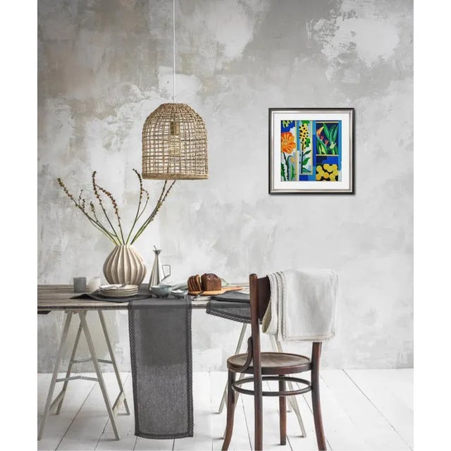 Ugo nespolo. flowers a quinte 50x50 cm. polymaterial color silkscreen print with collage hand interventions. signed and...