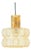 Mid-Century Modern Amber Diamond Glass and Brass Pendant Light by Helena Tynell for Limburg, Germany, 1960s For Sale