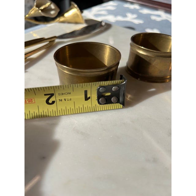 Mid-Century Modern 1970s Collection of Simple Brass Napkin Rings- Set of 4 For Sale - Image 3 of 6