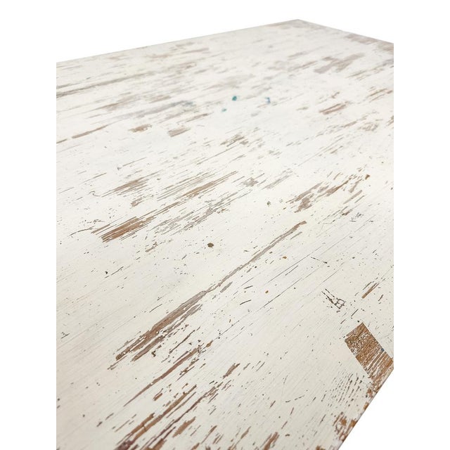 White Vintage Distressed Desk in White, 1950s For Sale - Image 8 of 12