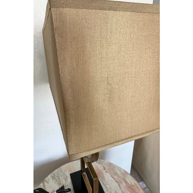 Uttermost Gold Metal Table Lamp W/Shade For Sale - Image 12 of 13