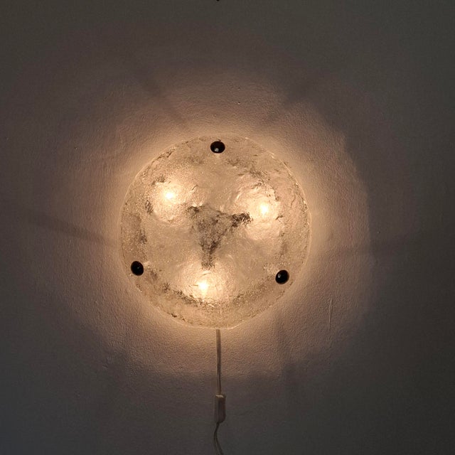 Mid-century modern ceiling or wall light made of mouth-blown murano glass by egon hillebrand, manufactured in germany in...