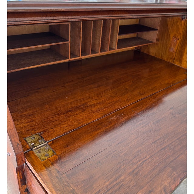 Antique American Walnut Slant Front Writing Desk With Drawers Circa 1800's For Sale - Image 13 of 18