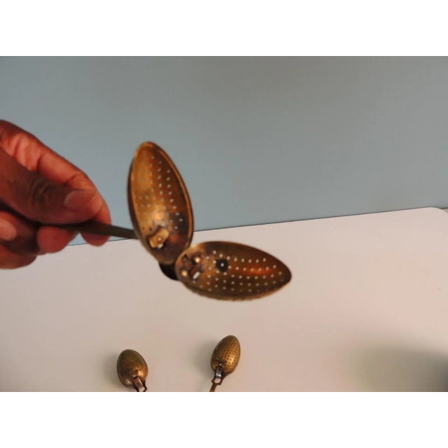 1990s English Brass Tea Spoons - Set of 4 For Sale - Image 4 of 6