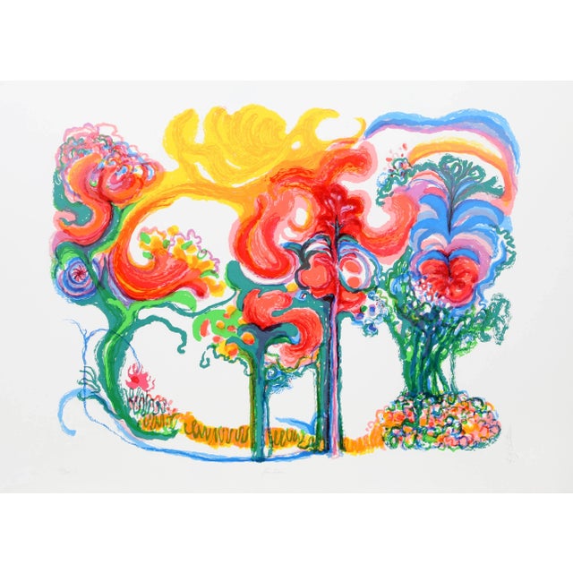 Impressionist Ronald Julius Christensen, Fire Stars, Lithograph For Sale - Image 3 of 3