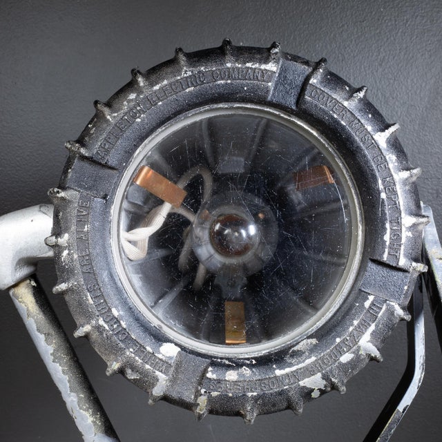 Industrial Vintage Explosion-Proof Industrial Spotlight c.1940 For Sale - Image 3 of 13