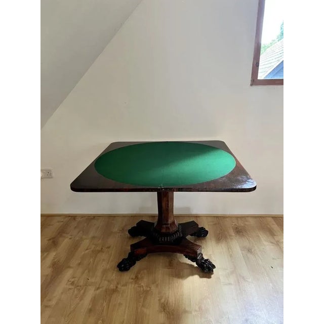 Antique William IV Rosewood Card Table, 1830s For Sale - Image 4 of 13