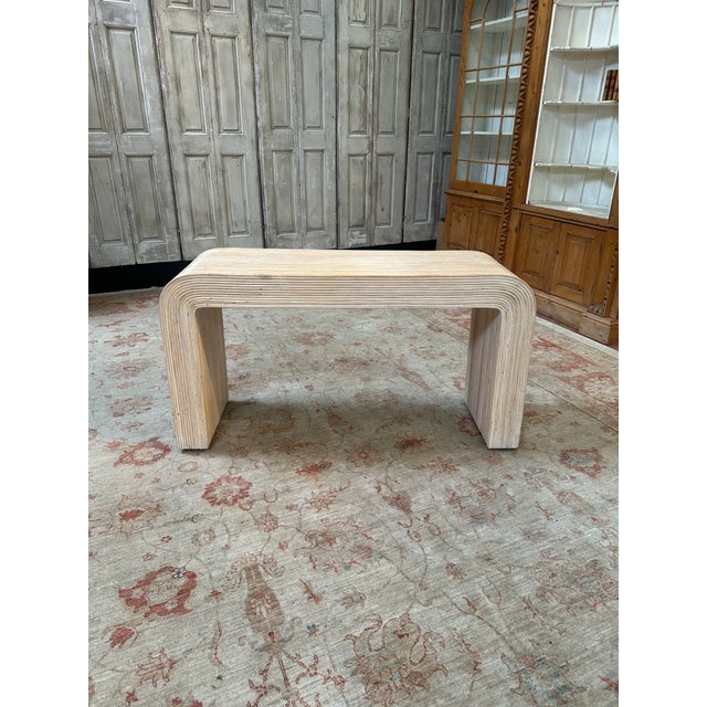 Tan Vintage Pencil Reed Console Table For Sale - Image 8 of 11