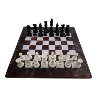 Vintage Italian Marble Chess Board For Sale
