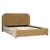 Contemporary luxe camel toned velvet upholstered bed frame in queen size. Soft polyester velvet fabric with birch wood...