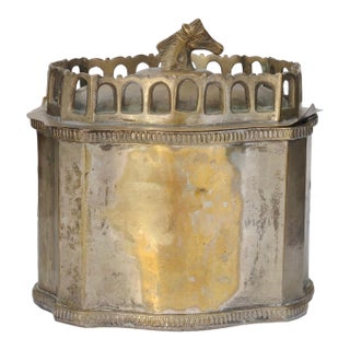 Antique English Equestrian Tobacco Box For Sale