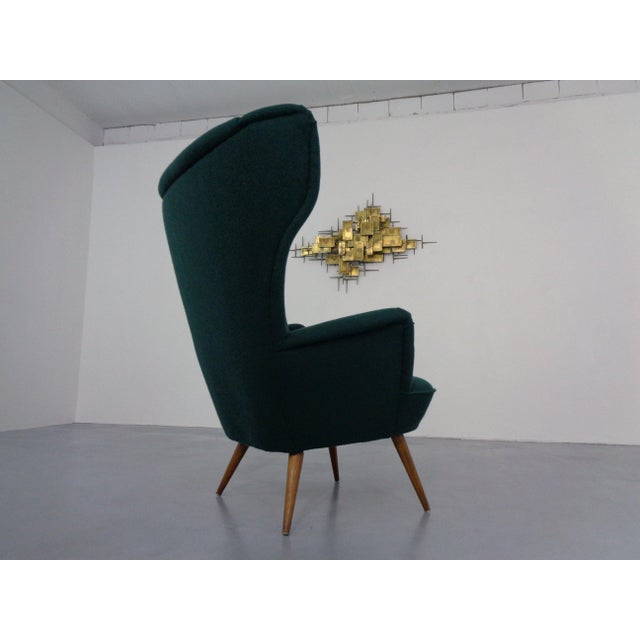 French Wingback Chair with Kvadrat Tonica Upholstery, 1950s For Sale - Image 17 of 18