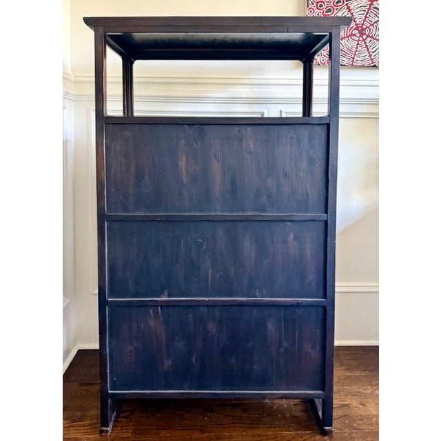 Rare Large Antique Four-Level Korean Scholar Bookcase with COA For Sale - Image 11 of 15