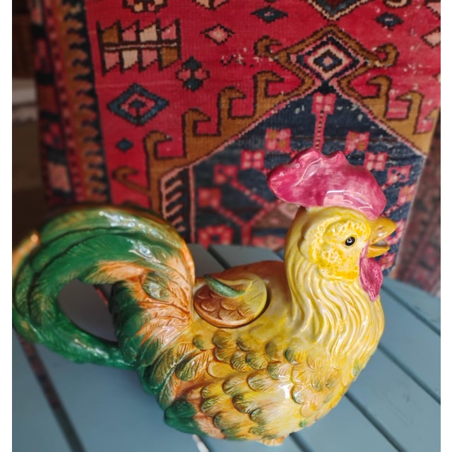 Mid-Century Modern 1970s American Fitz and Floyd Rooster T-Pot For Sale - Image 3 of 7