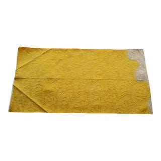 Yellow and White Obi Vintage Textile Fragment For Sale