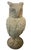vintage garden sculpture depicts a Great Horned Owl, masterfully rendered in heavy cast stone. Originating from England,...