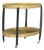 Vintage Gold and Black Oval Bar Cart on Brass Casters For Sale