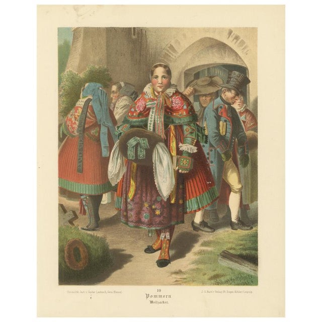 Weizacker, Pomeranian Traditional Costume, 1875, Chromolithograph on Paper For Sale - Image 10 of 10