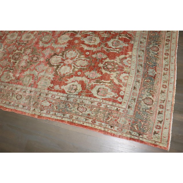 Antique Zabihi Collection Persian Soft Red Bidjar Rug - 9'6" x 12' For Sale - Image 10 of 12