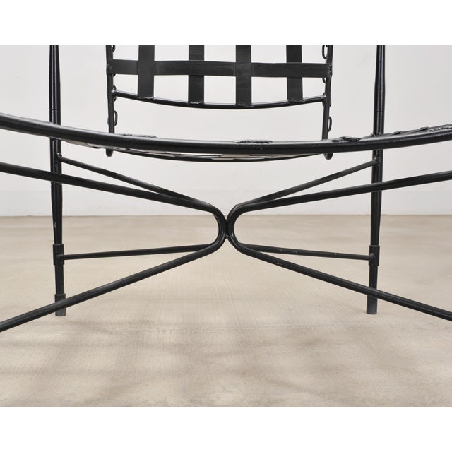 Pair of Mario Papperzini Amalfi Iron Lounge Chairs and Ottomans For Sale - Image 11 of 18