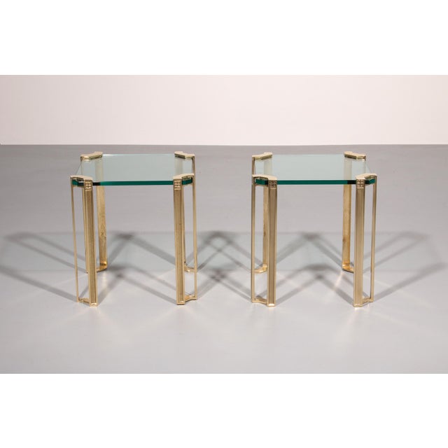 High-Gloss Brass T24 Side Tables by Peter Ghyczy, Set of 2 For Sale - Image 11 of 11