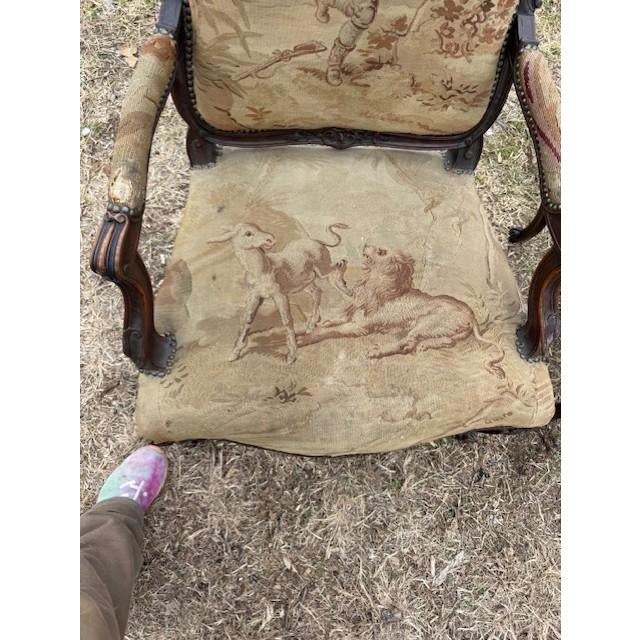 Large 19th Century French Louis XV Solid Walnut Bergere Chair or Armchair- A Pair For Sale - Image 11 of 18