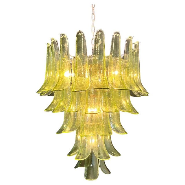 Nickel and Green Murano Glass Chandeliers, 1990s, Set of 2 For Sale - Image 9 of 16