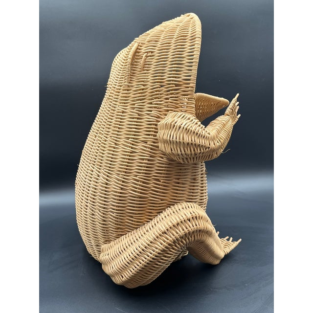 Vintage Rattan Frog Basket, 1970s For Sale - Image 4 of 12