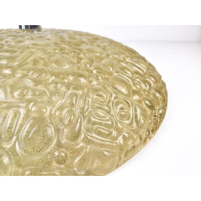 Large Mid-Century Modern Textured Glass Flush Mount or Wall Light, Germany, 1970s For Sale - Image 16 of 18