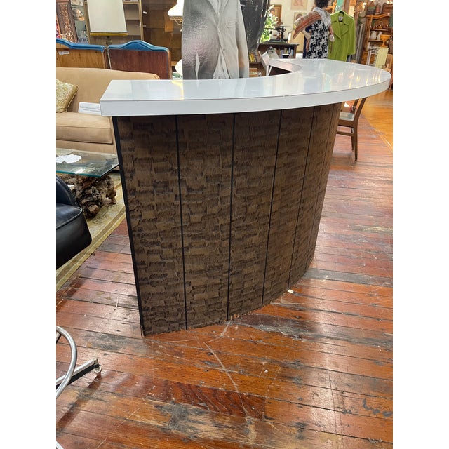 Mid 20th Century Hollywood Regency Tufted Four-Seat Swivel Bar With Matching Stools, 5 Pieces For Sale - Image 11 of 11