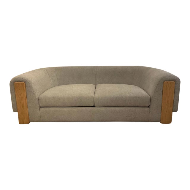 Theodore Alexander Modern Gray Boucle Sofa For Sale
