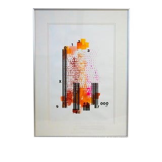 1989 "Variations 9-000" Abstract Mixed-Media Drawing by Lawrence Volk, Framed For Sale