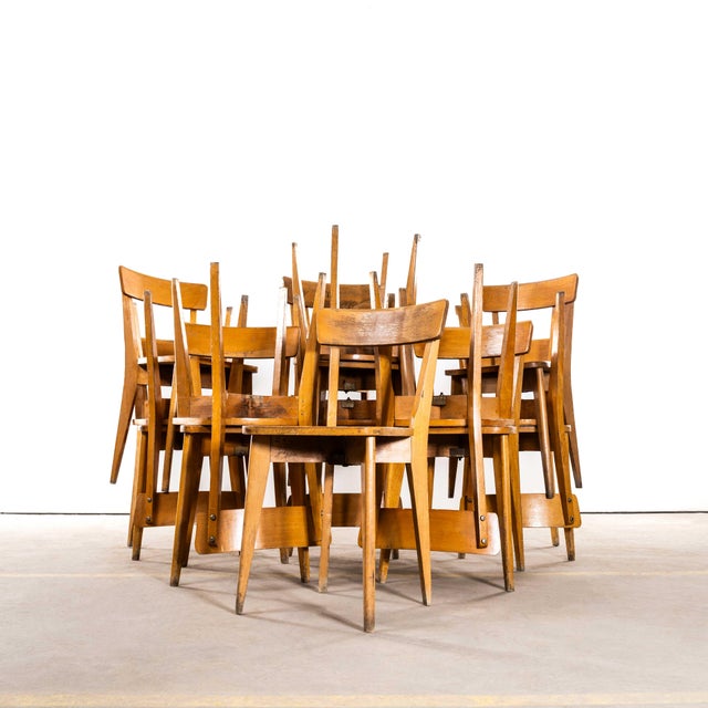 Brown French Cross Base Bentwood Dining Chairs from Luterma, 1950s, Set of 4 For Sale - Image 8 of 9