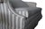 Ethan Allen Custom Camelback Sofa in Dimensional Woven Blue & Ivory Stripe For Sale - Image 10 of 18