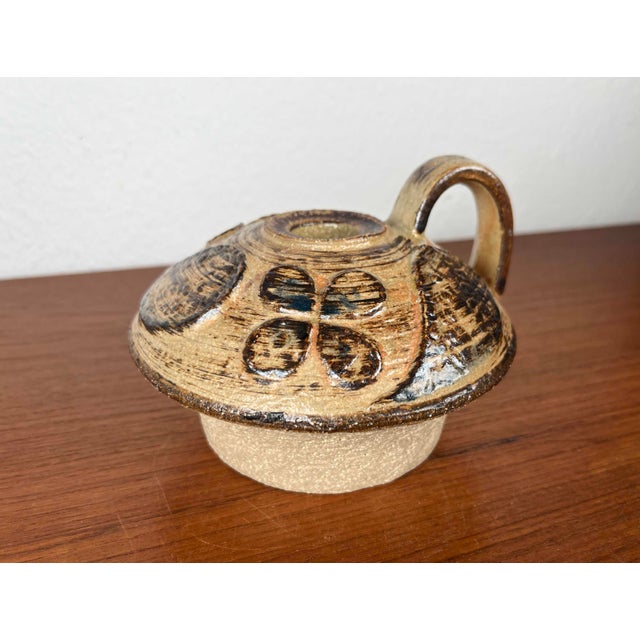 Mid-Century Modern Danish Studio Pottery Mushroom Candleholder in Stoneware by Haico Nitzsche for Søholm, 1960s For Sale - Image 14 of 18