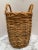 Vintage Tall Rustic Wood Woven Decor & Storage Basket For Sale - Image 9 of 10