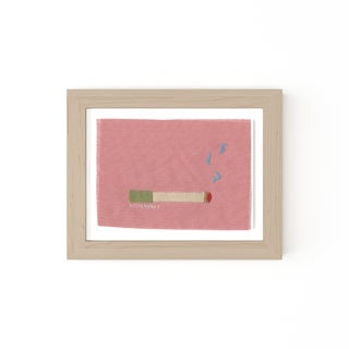 Maureen the Artichoke Cigarette by Willa Heart in Natural Frame, Mini Art Print For Sale