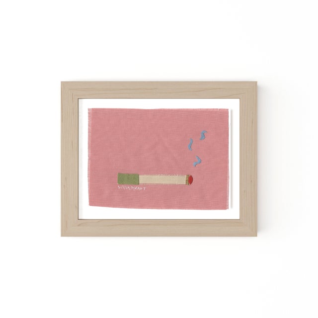 Maureen the Artichoke Cigarette by Willa Heart in Natural Frame, Mini Art Print For Sale