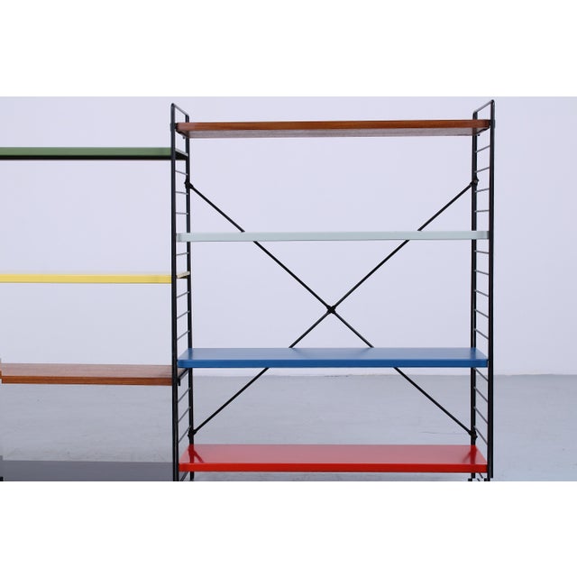 Tomado Modular Colored Metal Floor Rack by A.D. Dekker for Tomado, 1950s For Sale - Image 4 of 18