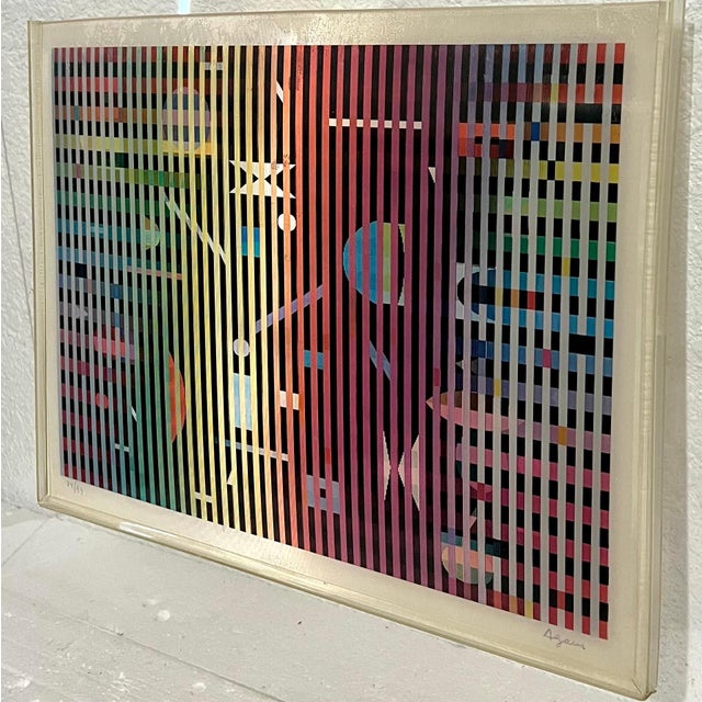 Yaacov Agam, Agam Lenticular Kinetic Agamograph Hand Signed numbered Israeli Kinetic Op Art For Sale - Image 16 of 16
