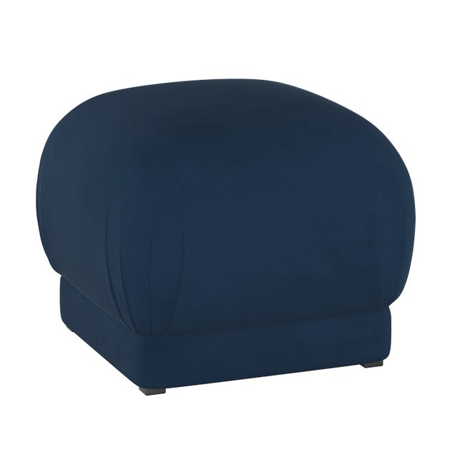 Lyra Ottoman in Ink Classic Velvet For Sale In Chicago - Image 6 of 6