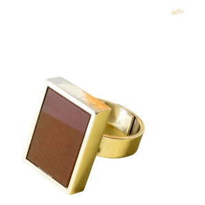 Silver and Carnelian Ring by Elis Kauppi, 1960s For Sale