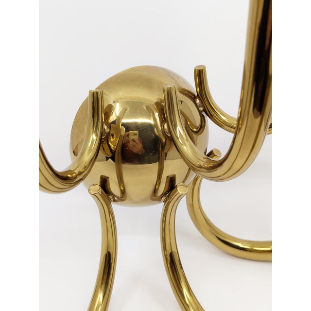 Large Italian Brass 6-Lights Wall Lamp, 1950s For Sale - Image 4 of 11
